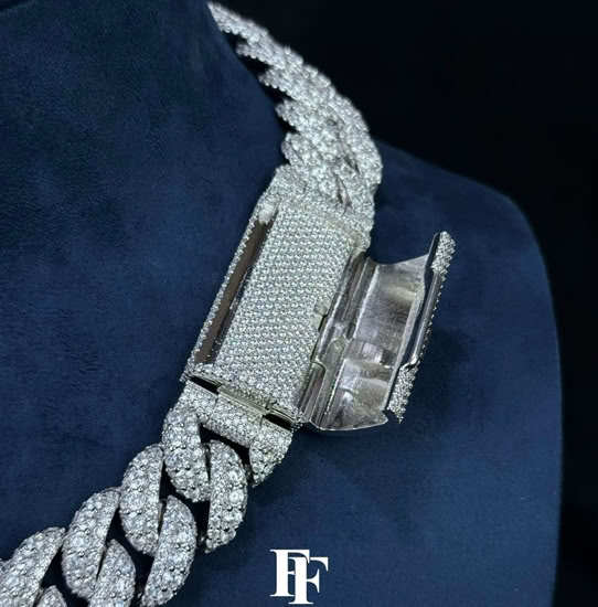 Buy Moissanite Diamond VVS D Miami Cuban Chain 925 Silver 