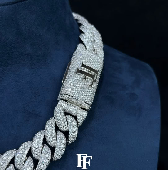 Buy Moissanite Diamond VVS D Miami Cuban Chain 925 Silver 