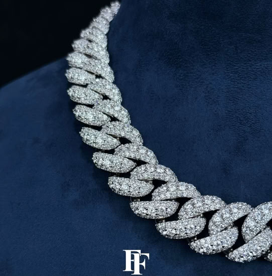 Buy Moissanite Diamond VVS D Miami Cuban Chain 925 Silver 