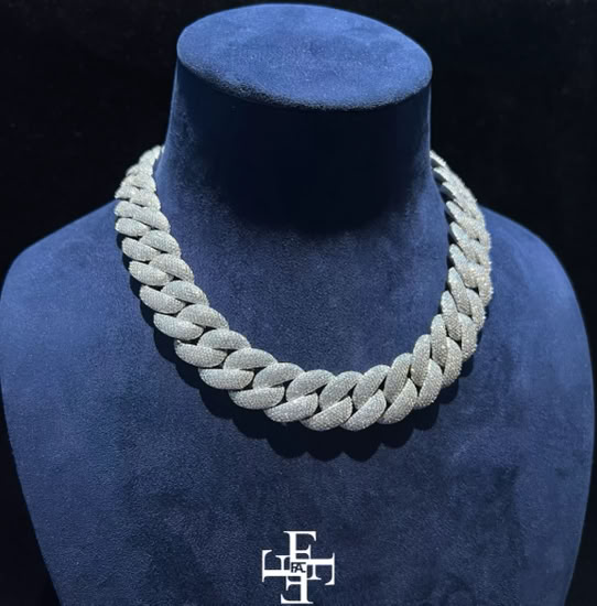 Buy Moissanite Diamond VVS D Six-Row Miami Chain 925 Silver 