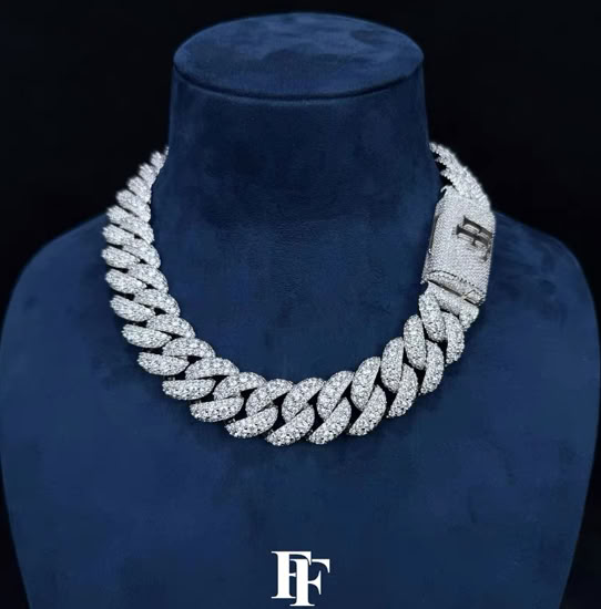 Buy Moissanite Diamond VVS D Miami Cuban Chain 925 Silver 